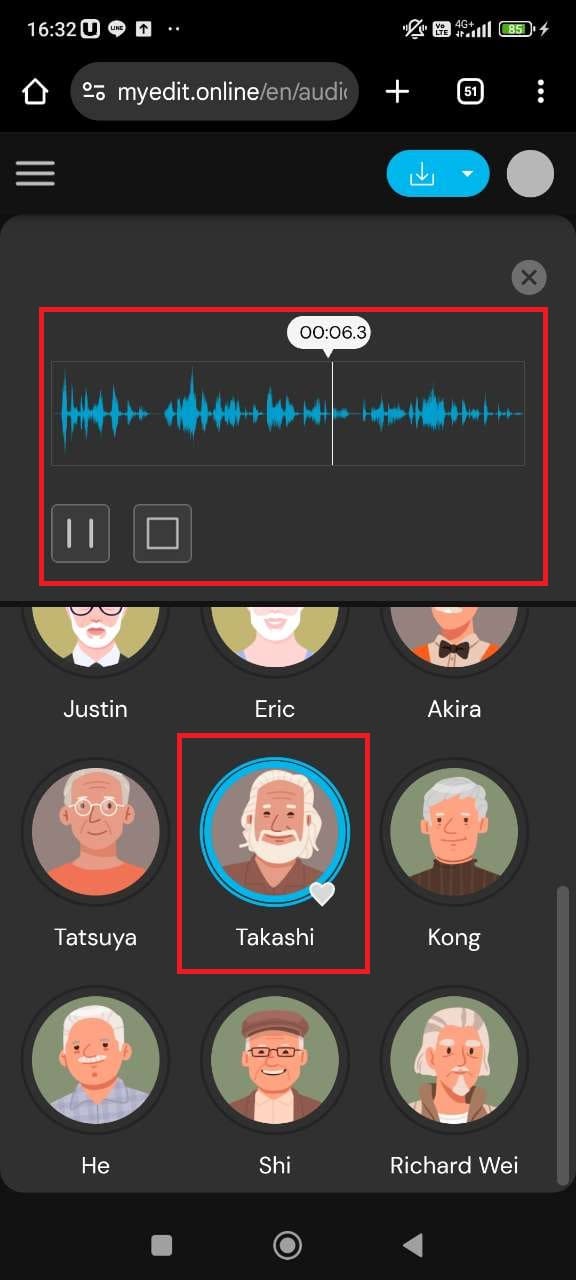 Preview and export your Santa voice