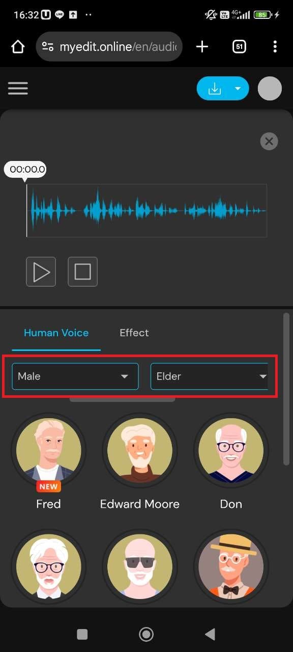 Choose a Santa Claus AI voice profile