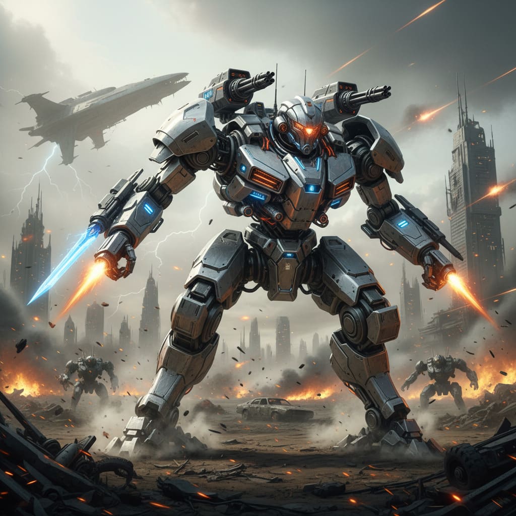 Robot Mécha Sci-Fi, Concept Détaillé