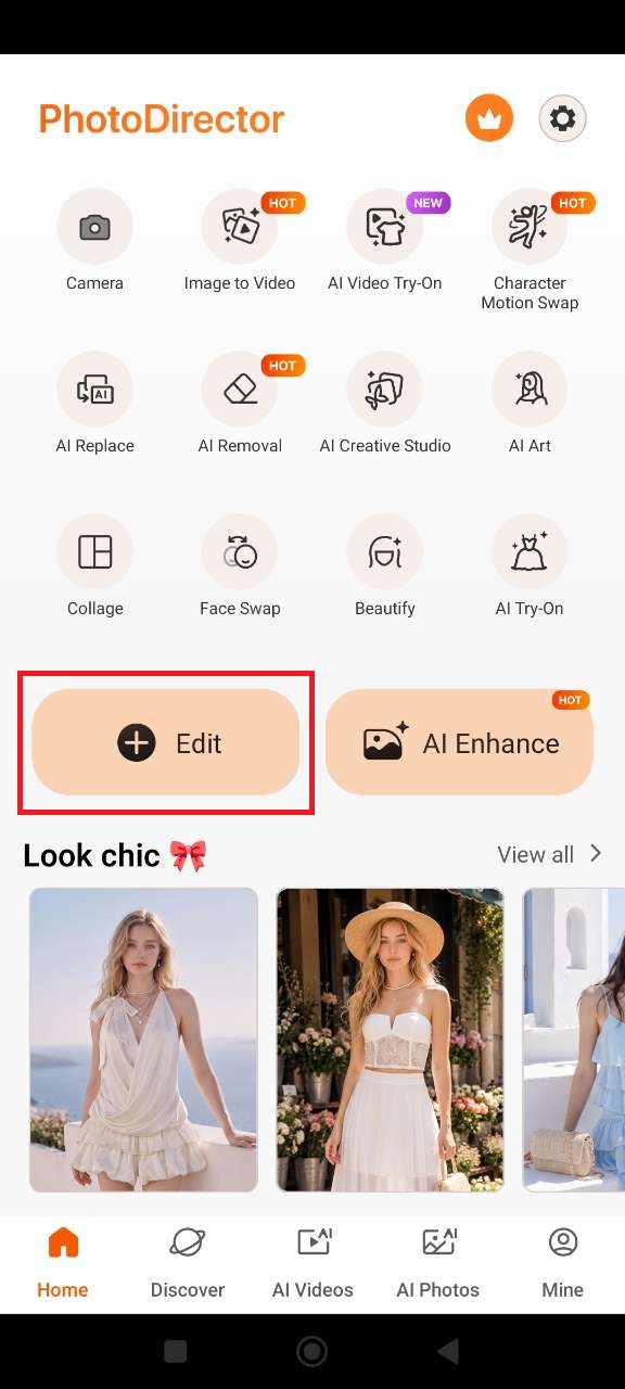 PhotoDirector – selezione dello strumento Text
