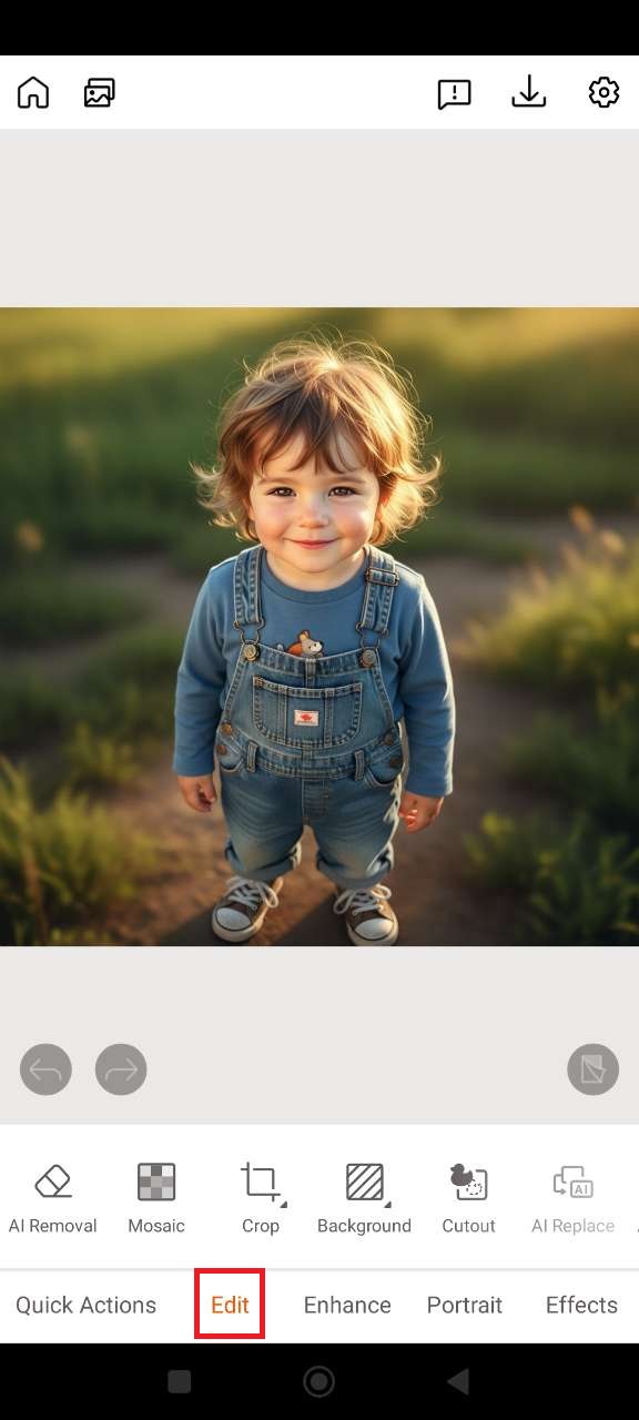 PhotoDirector – selezione dello strumento Text