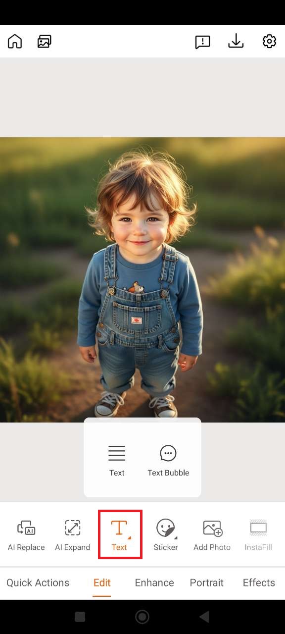 PhotoDirector – inserimento del testo