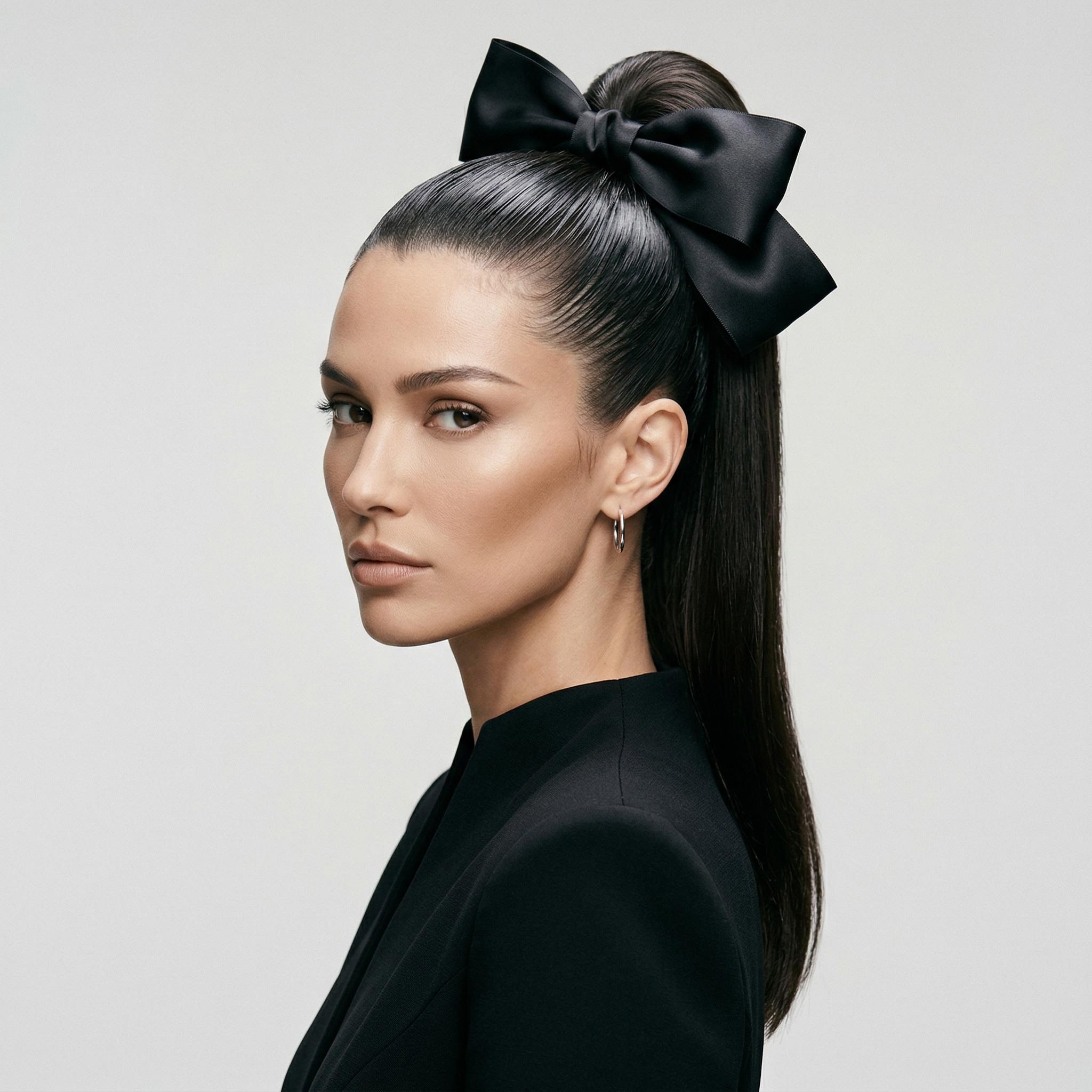 Sculptural high ponytail party hairstyle