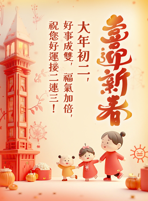 大年初二早安圖下載