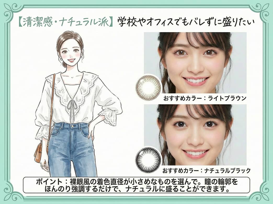 カラコン診断清潔感・ナチュラル派