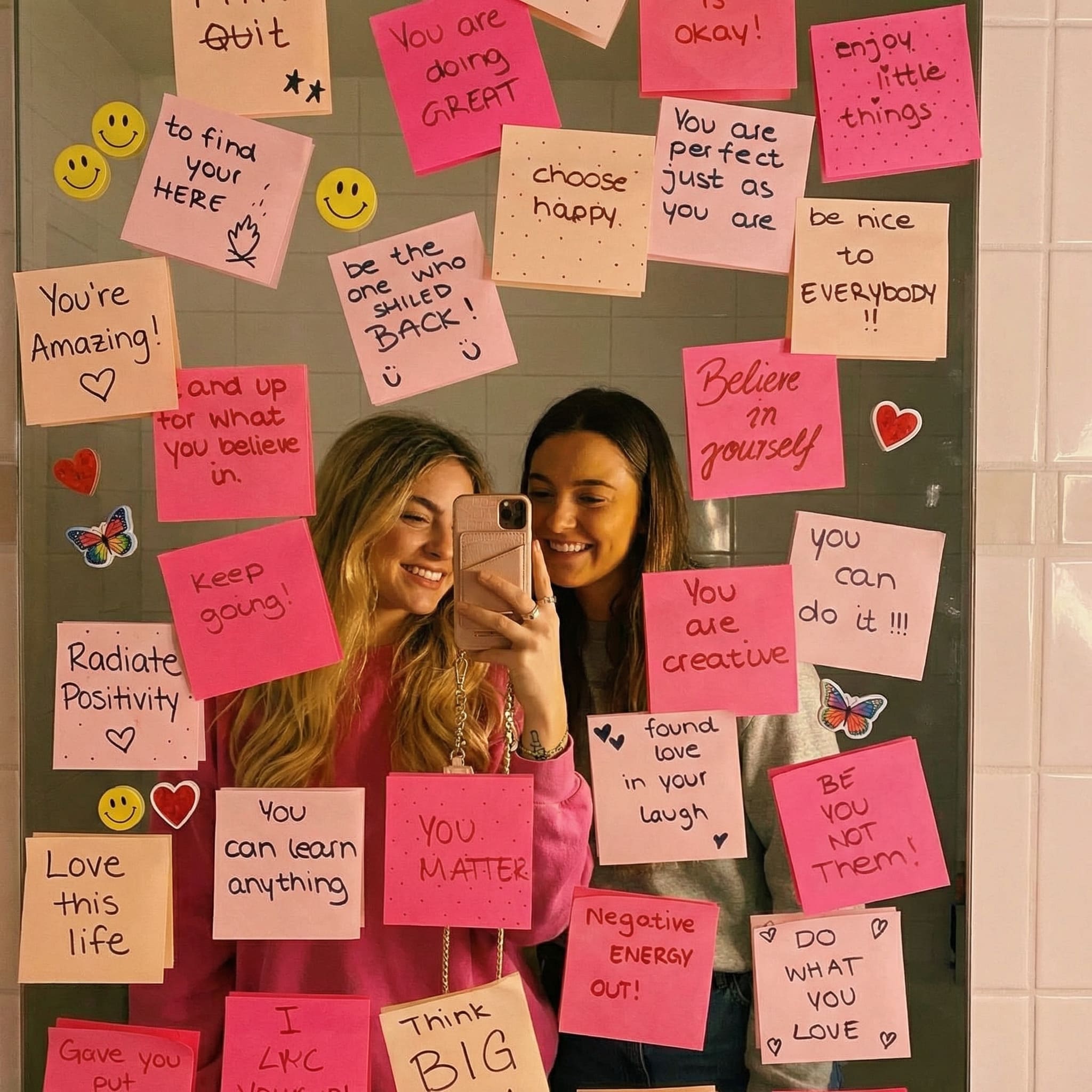 Galentine's Day Photo Ideas: Home DIY & AI Creations - Selfie Mirror Fun
