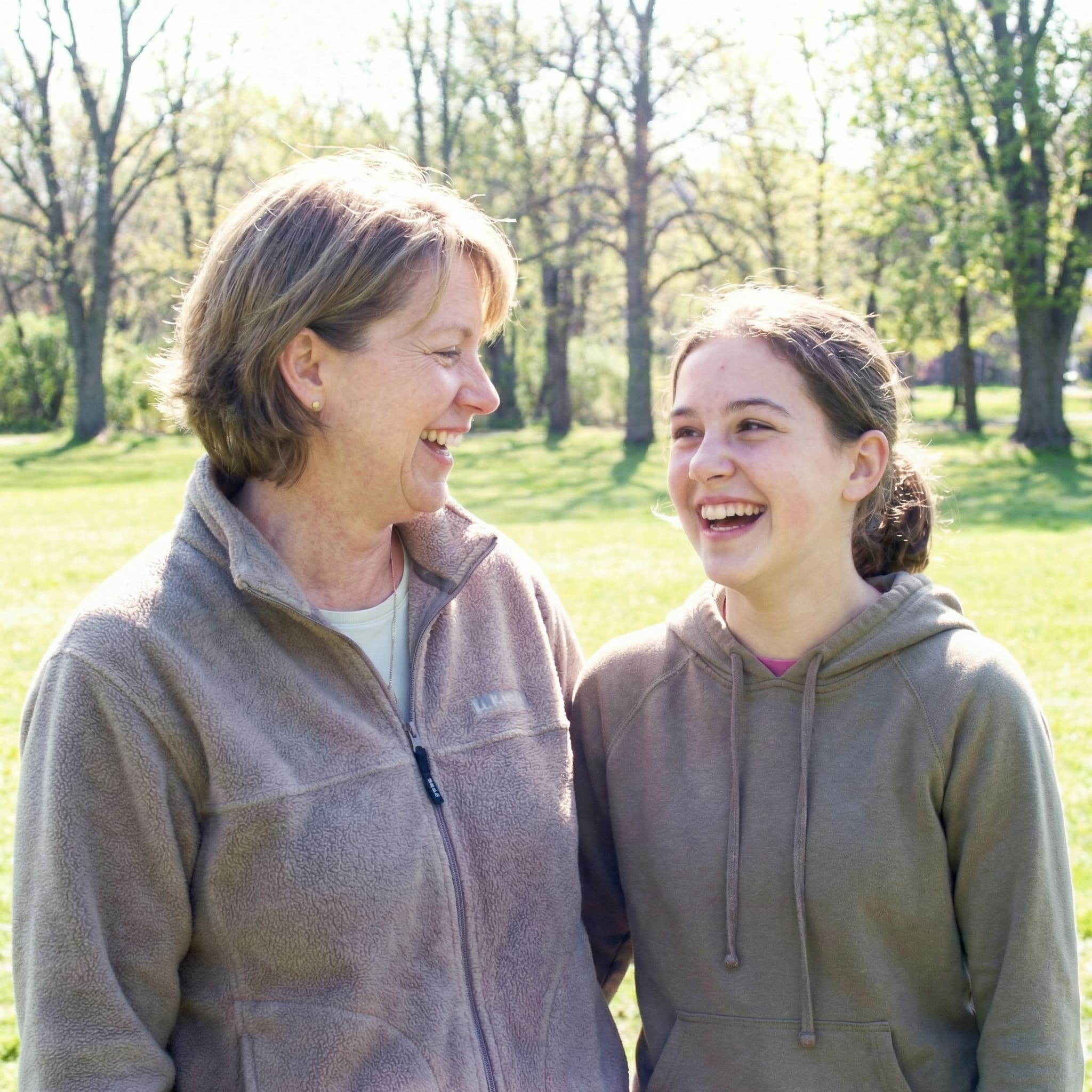 Sharp high-resolution photo of mom after AI upscaling