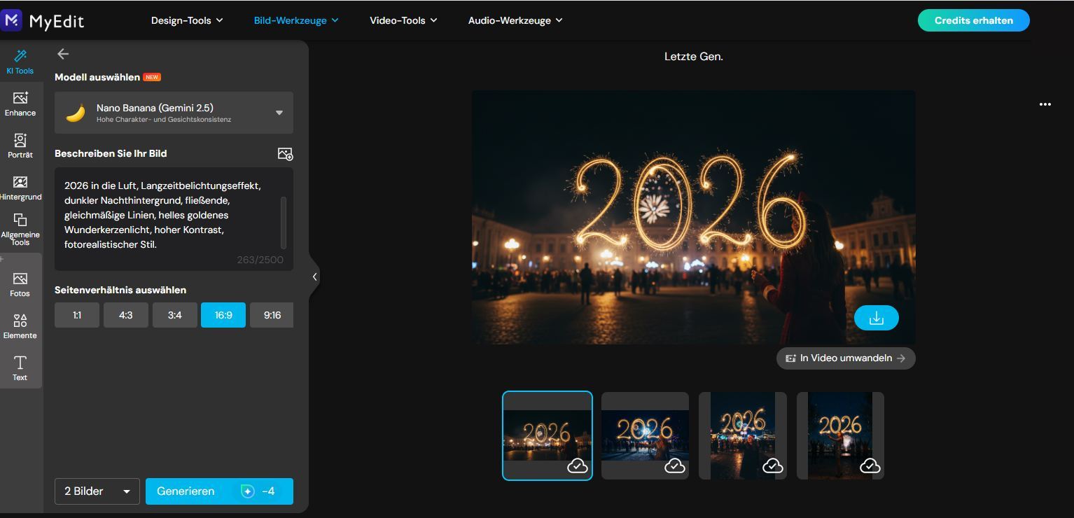 Fertiges Silvester- oder Neujahrsbild aus MyEdit downloaden