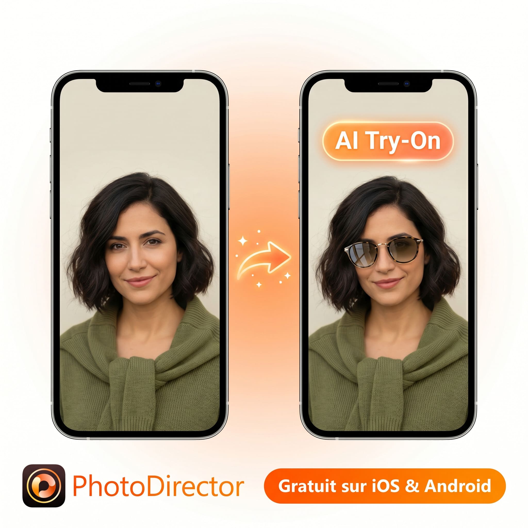 PhotoDirector App - simulateur de lunettes virtuelles