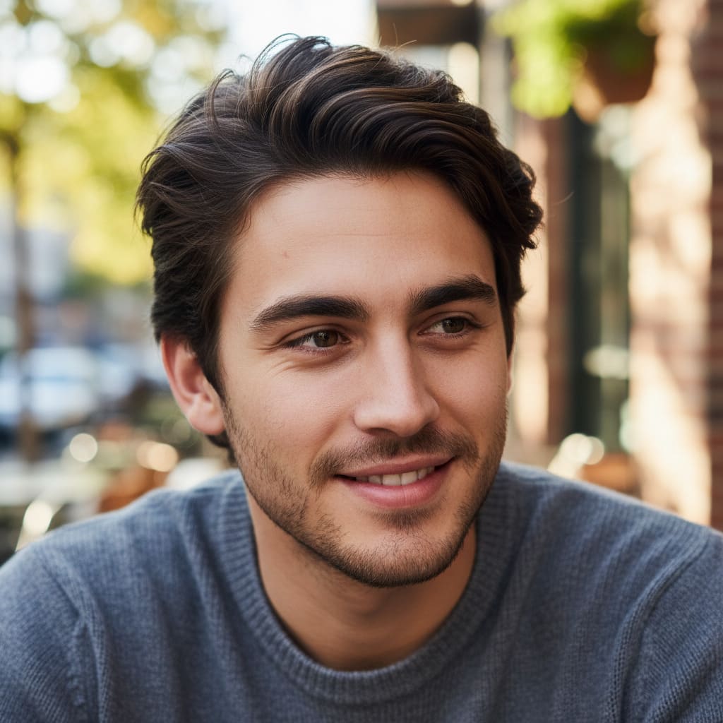 Reference photo before AI skin fade haircut