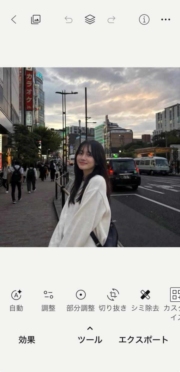 Snapseedの編集画面