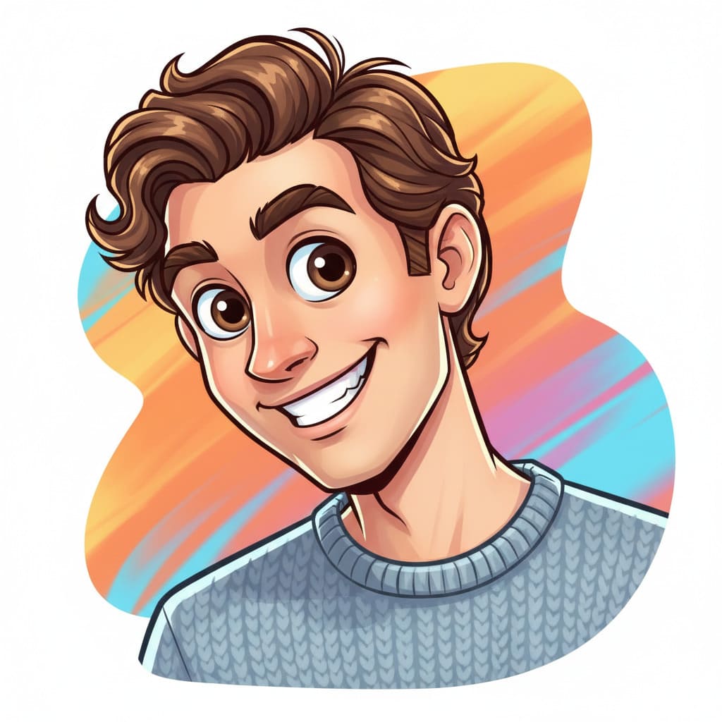 Generated Bright Color Profile Caricature After