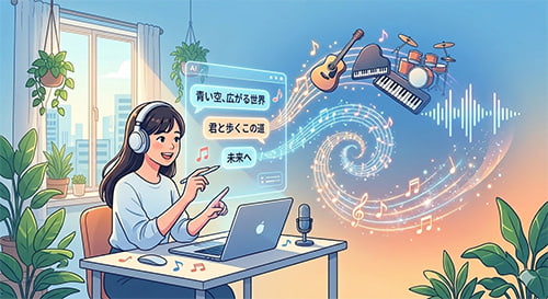 AI 音楽生成イメージ