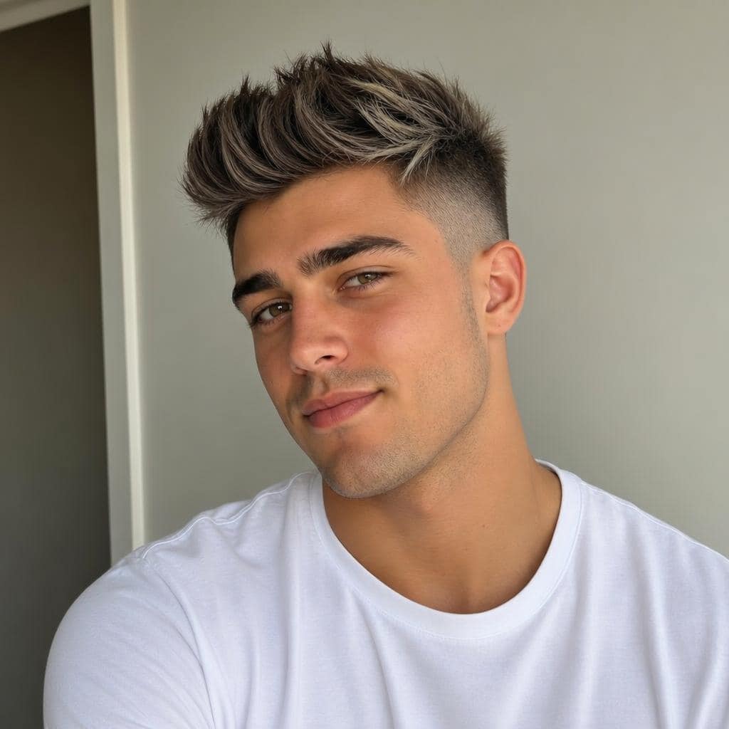 Corte spiky texturizado para cara redonda
