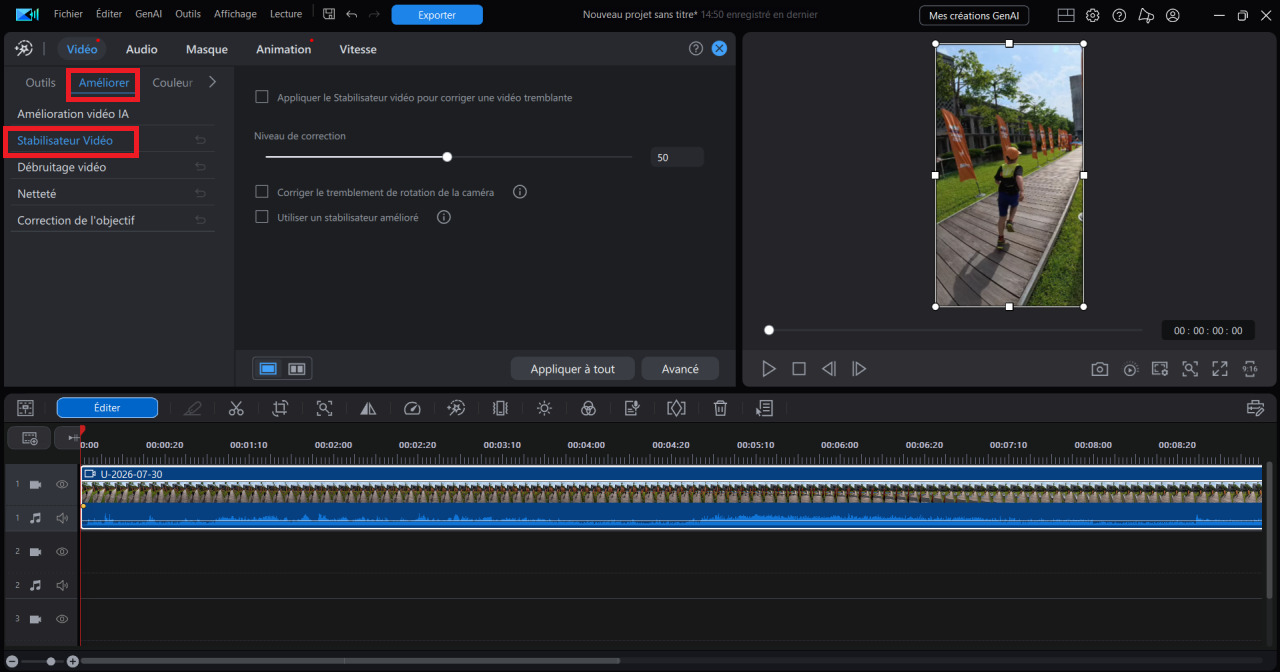 stabilisateur video de powerdirector