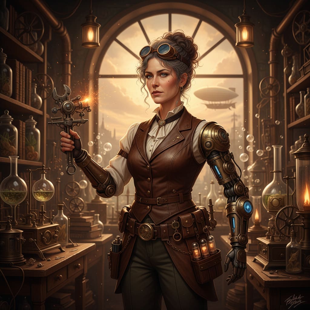 Portrait d’Inventeur Steampunk