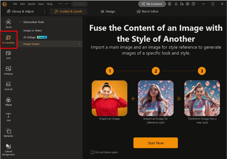 How to combine 2 images with AI on PC - Step 2