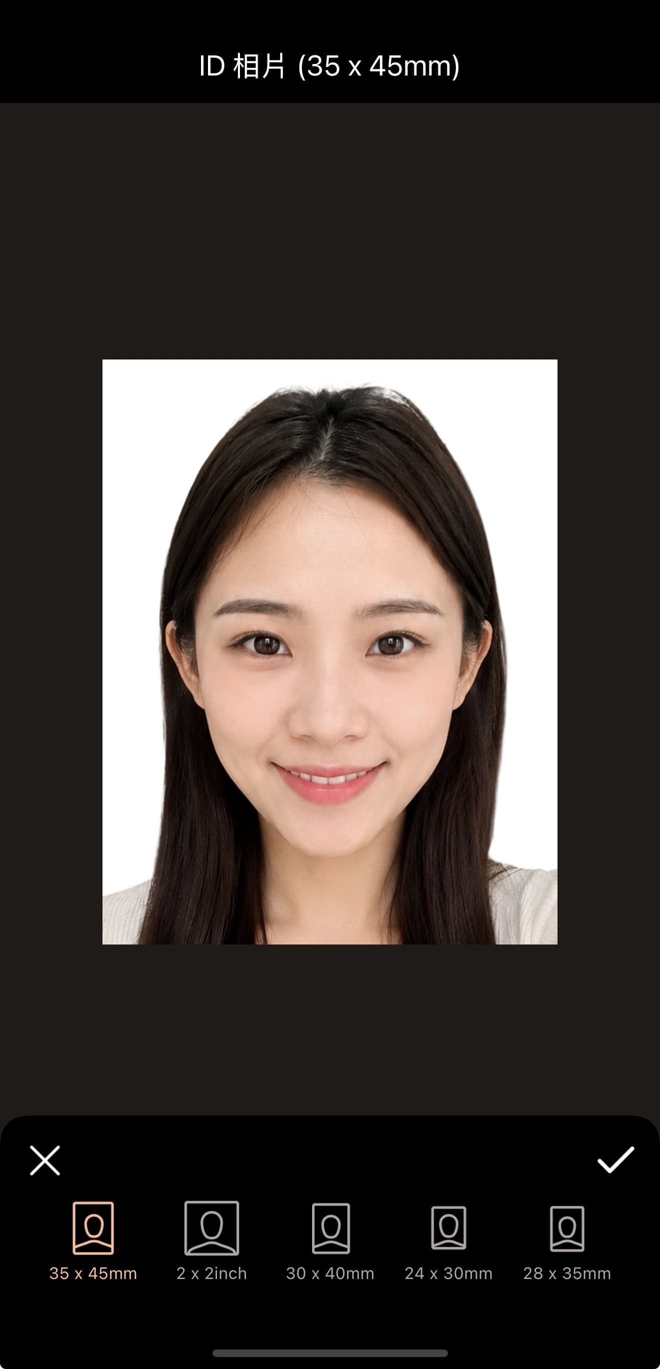 自動套用兩吋照片大小