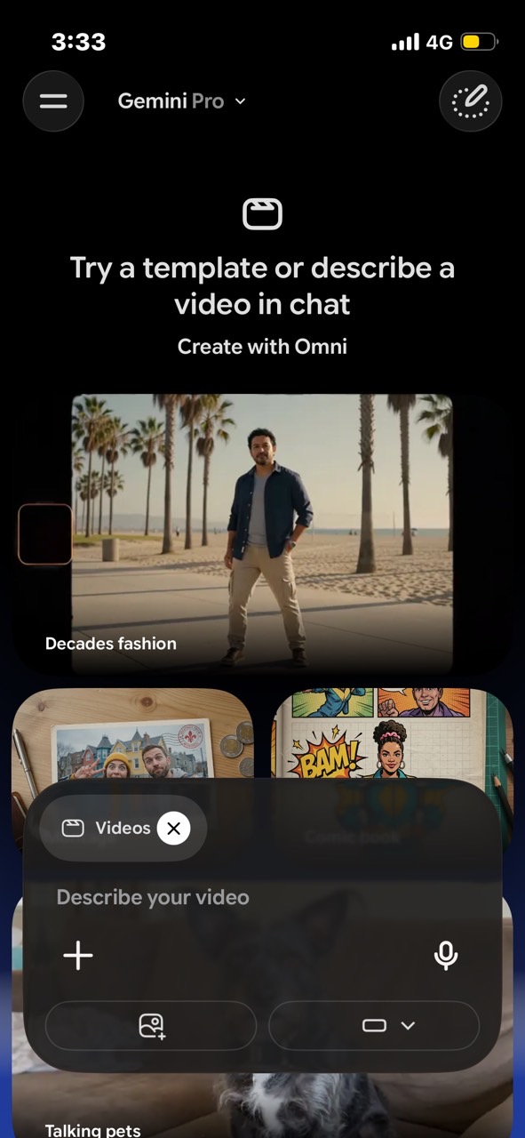 Start creating using Google Omni