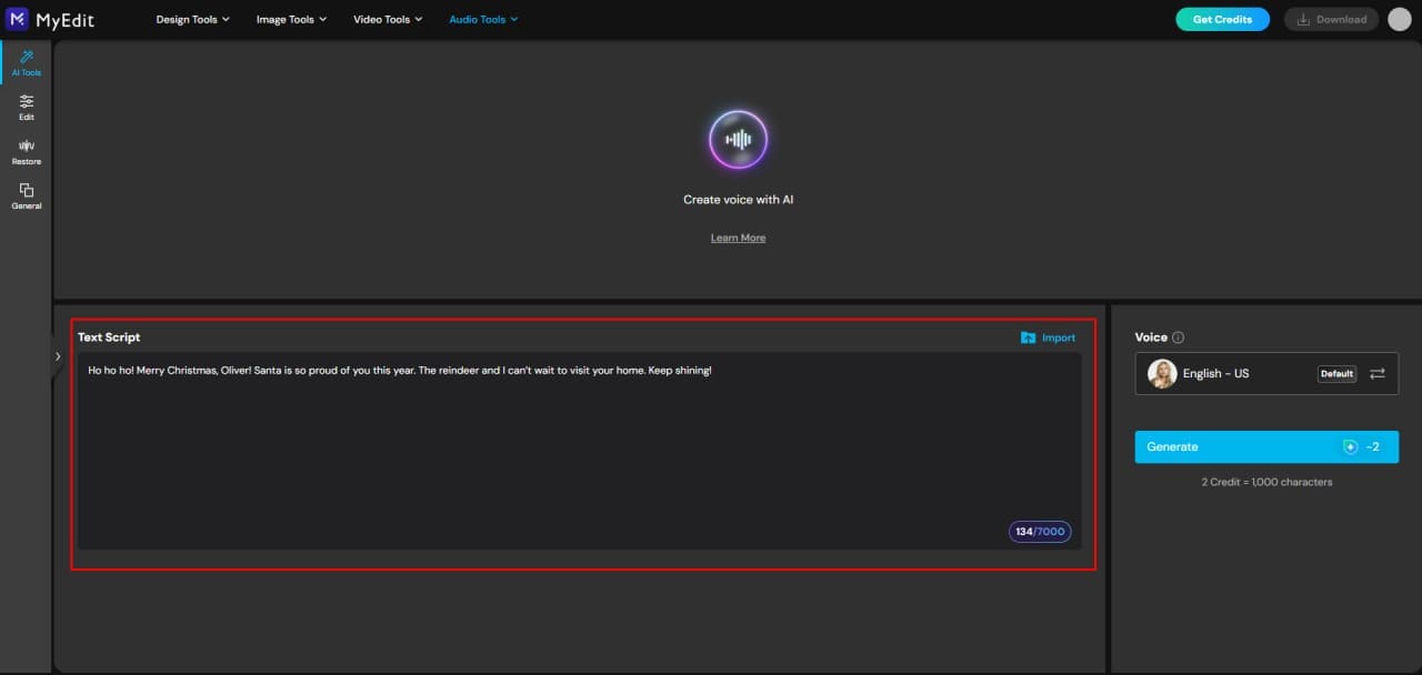 Enter your Santa message