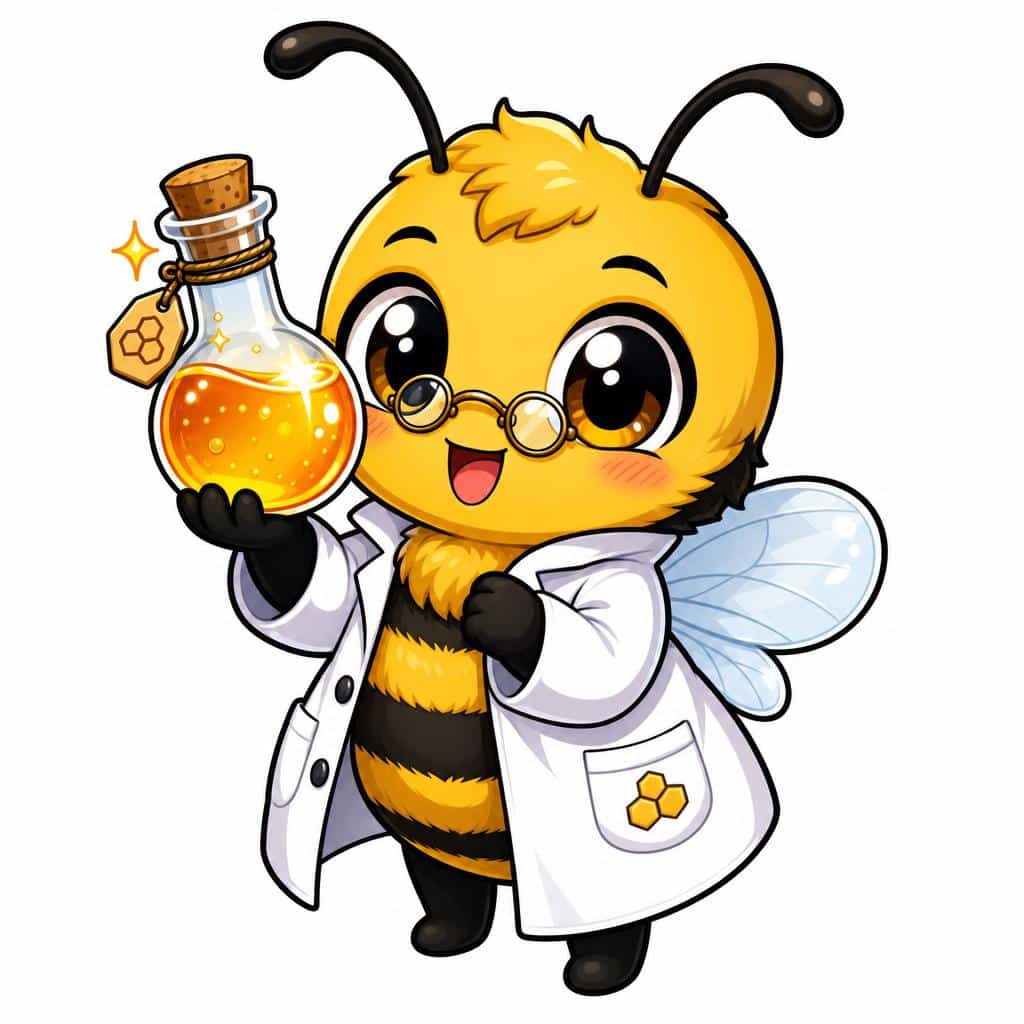 Sticker de abeja científica creado con MyEdit