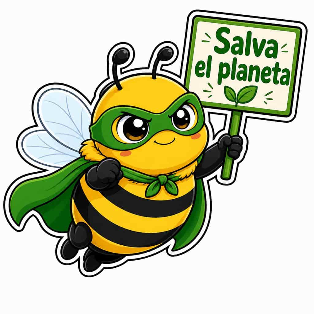 Sticker de abeja ecologista creado con MyEdit