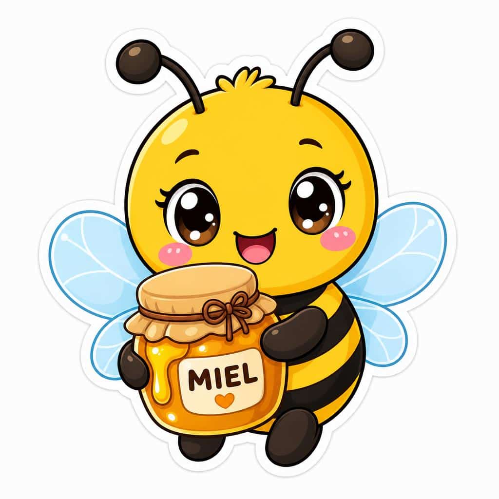 Sticker de abeja con miel creado con MyEdit