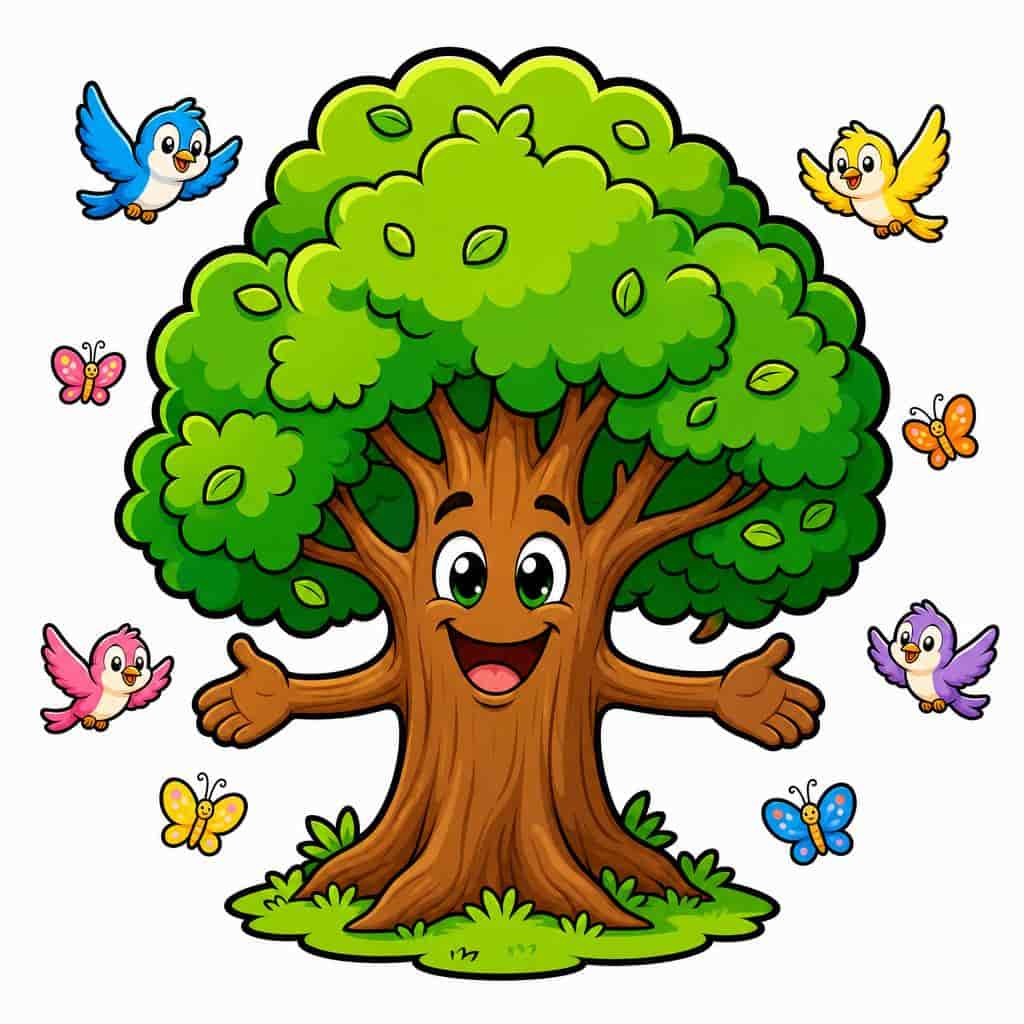 Sticker de árbol sonriente creado con MyEdit