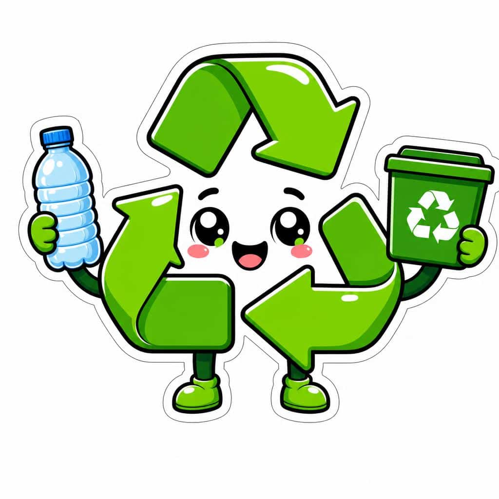 Sticker de símbolo de reciclaje animado creado con MyEdit