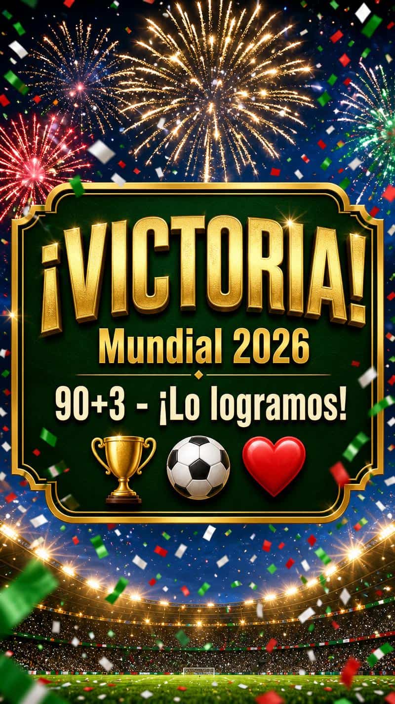 Story vertical con fuegos artificiales de victoria para el Mundial 2026, generada con IA