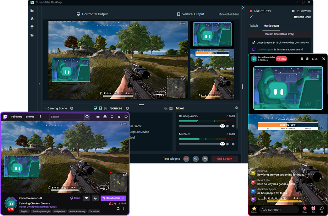 Streamlabs Desktop サンプル画面