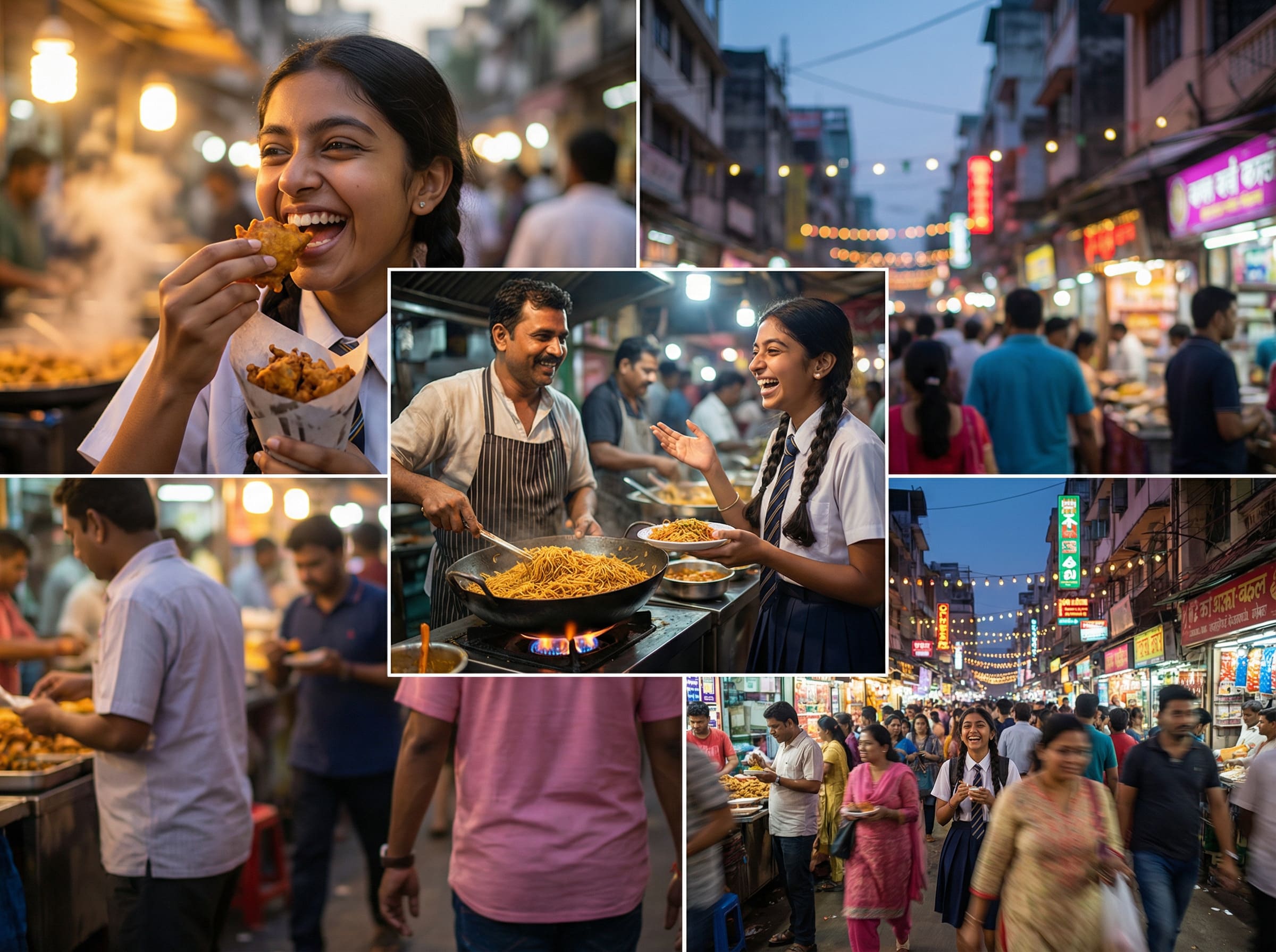 India Street Food Portrait Collage