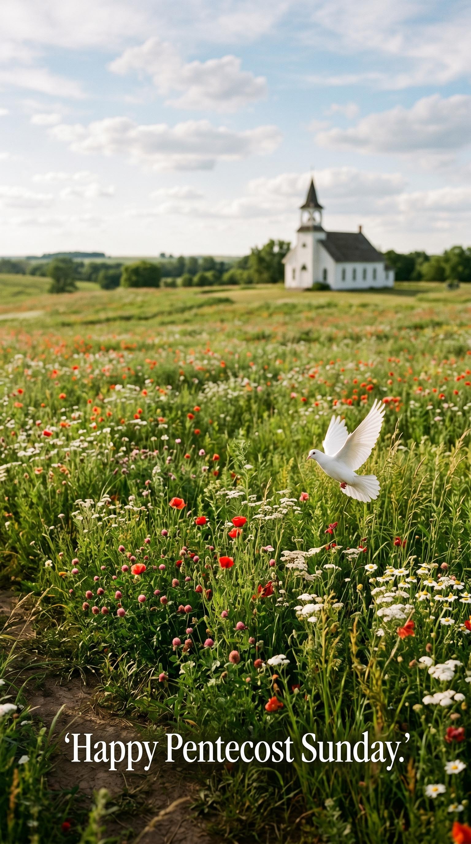 American summer landscape for Pentecost Sunday, AI generated