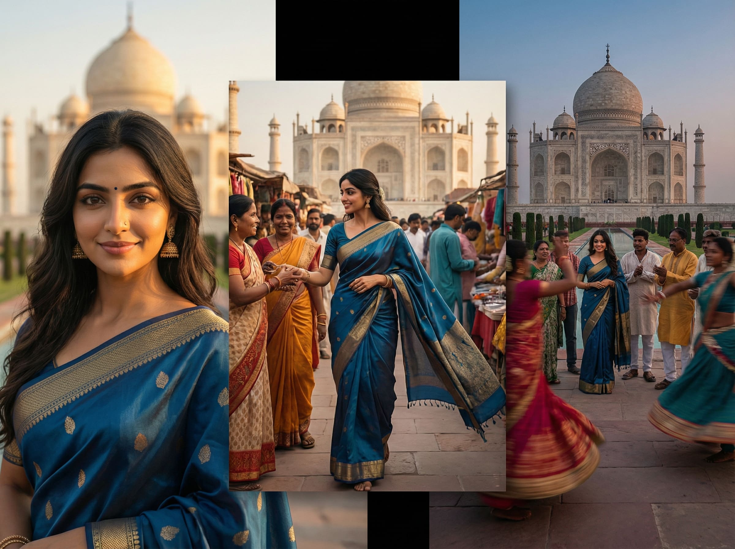 Historic India Monuments Human Collage