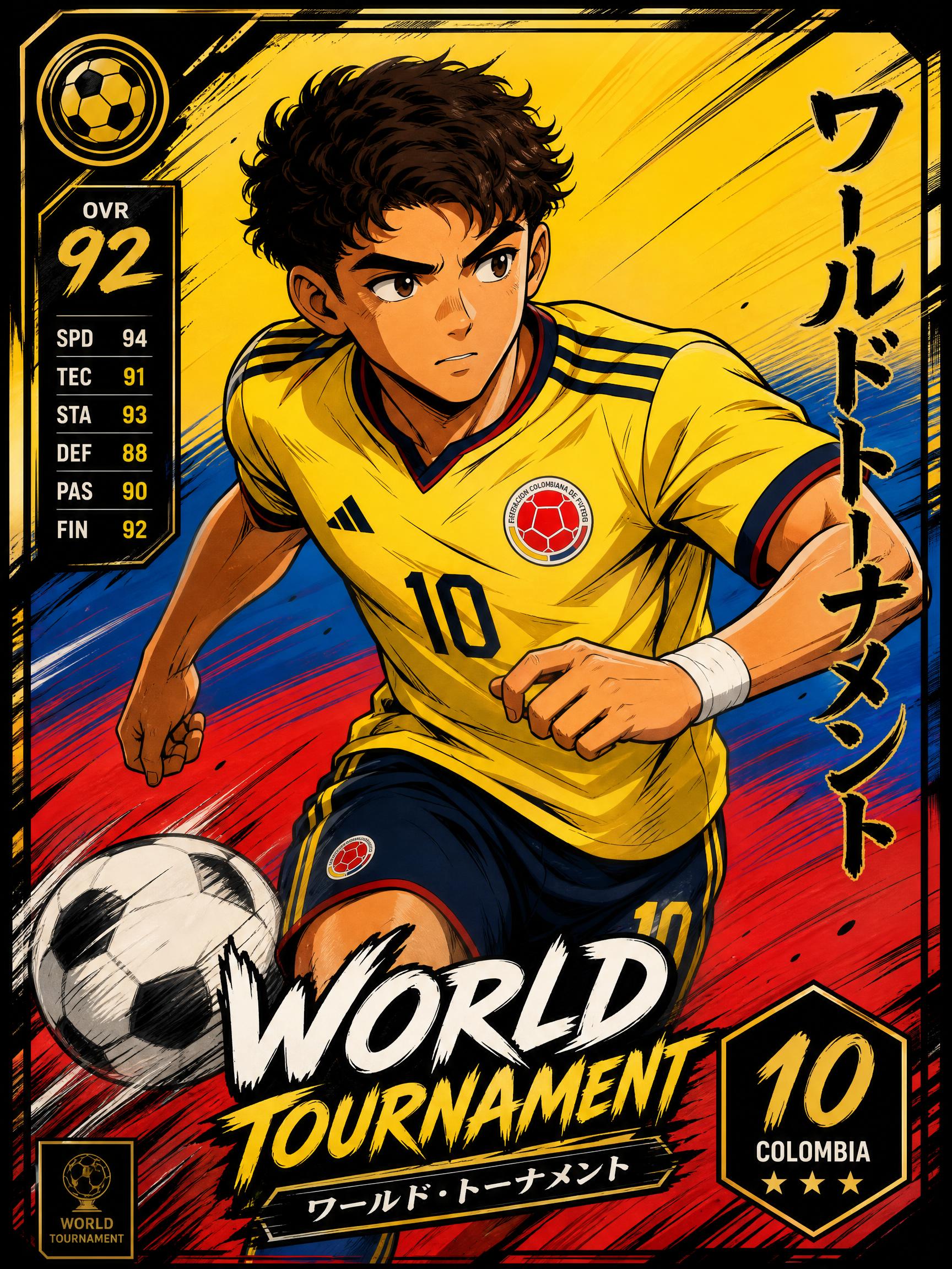 Tarjeta manga anime del Mundial creada con IA