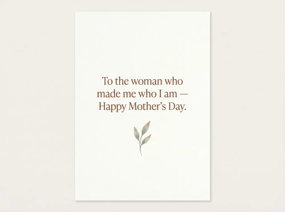Tarjeta minimalista del Día de la Madre generada con IA