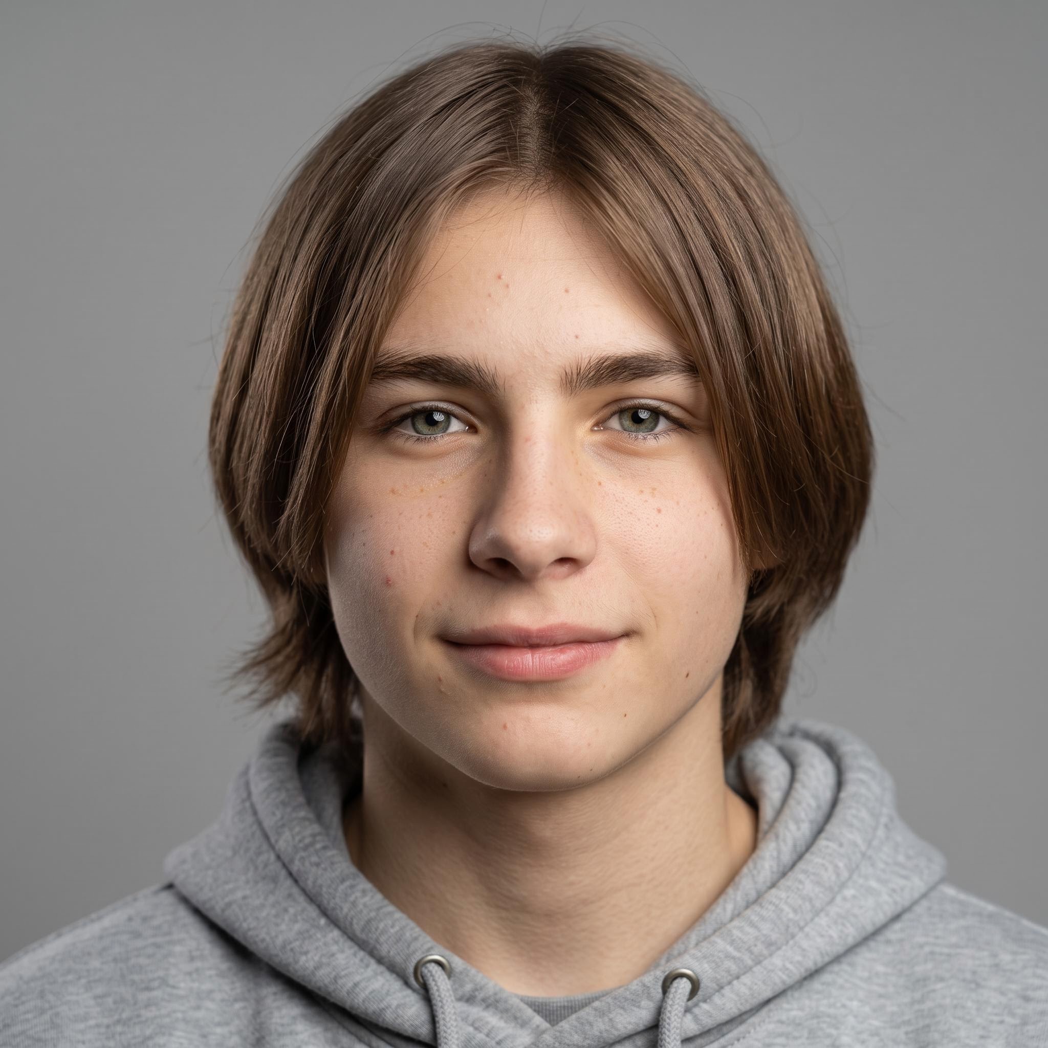 AI result: teen boy under even studio lighting with a bright, clean look
