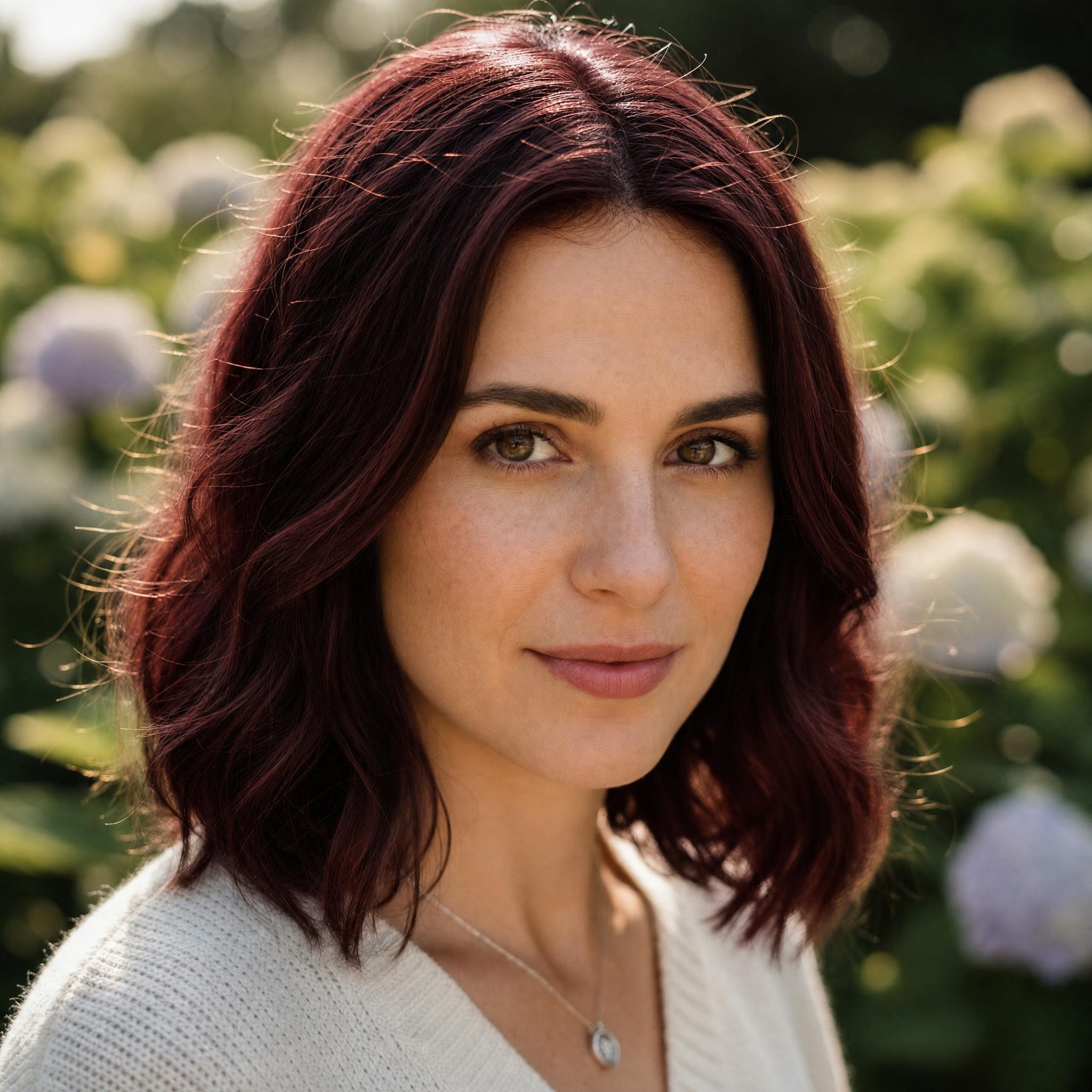 Cheveux Cherry Cola Red générée avec MyEdit, rouge cerise foncé et brun intense