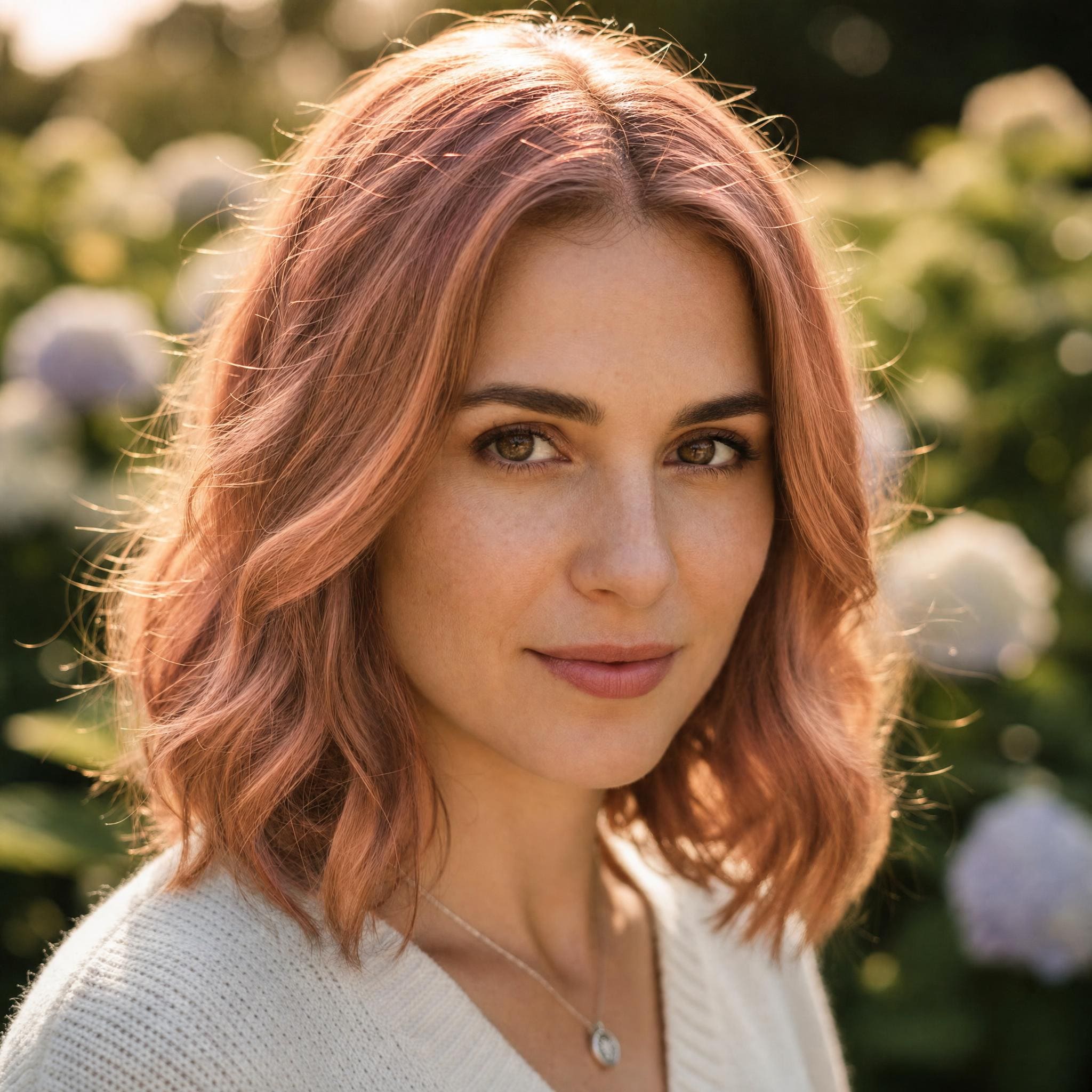 Cheveux Pêche Ensoleillée générée avec MyEdit, blond pêche lumineux et pastel