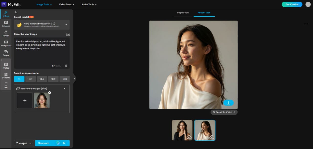 Generated image or video from MyEdit AI