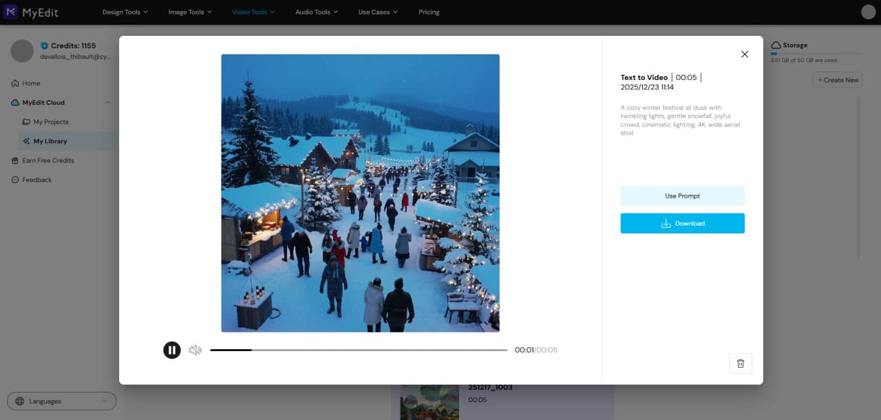 Step 3: Generate and download your AI video