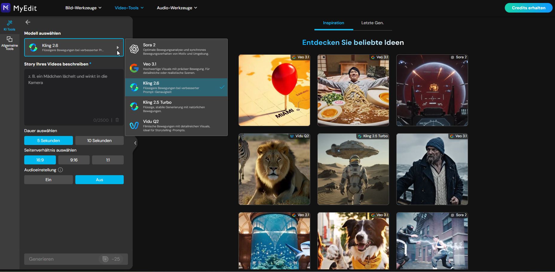 : Modus und Einstellungen in MyEdit Text zu Video