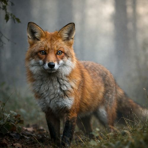 ChatGPT KI-Bild realistisches Tierfoto Fuchs im Wald