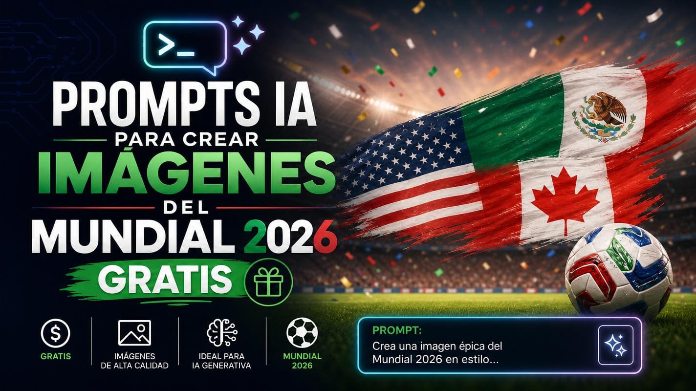 Los 25 mejores prompts IA para crear imágenes del Mundial 2026 gratis