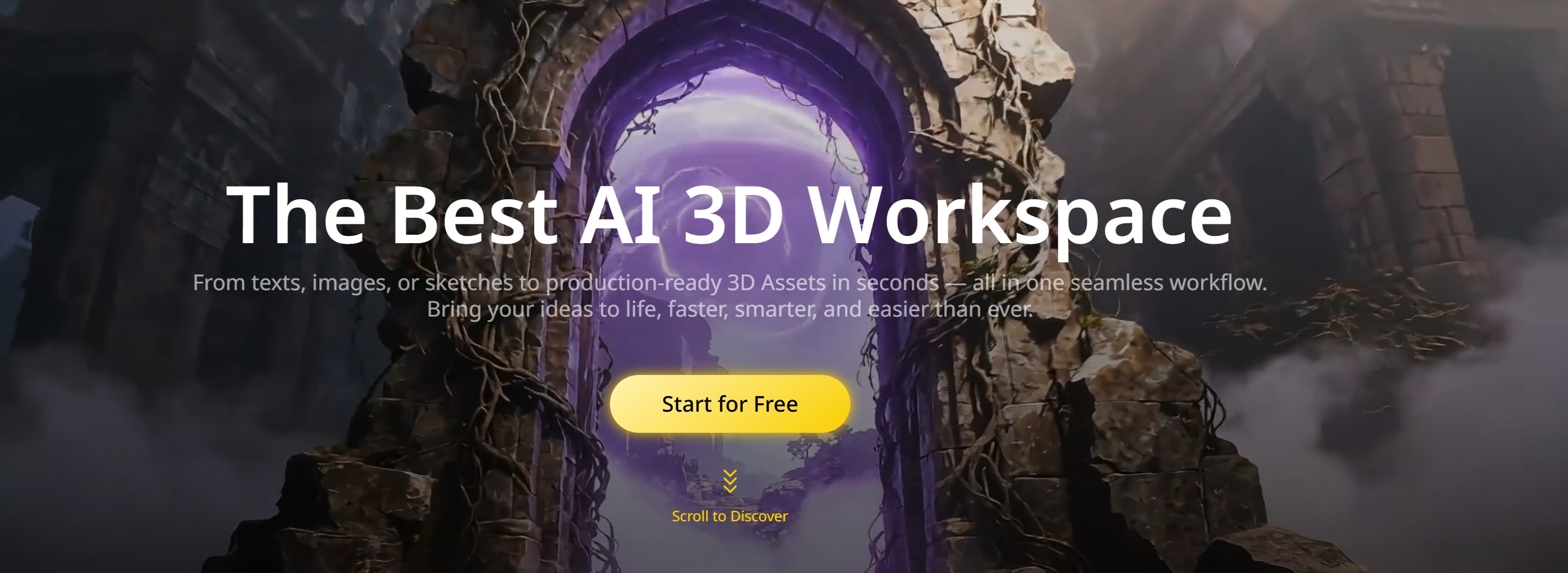 Página de bienvenida de Tripo3D