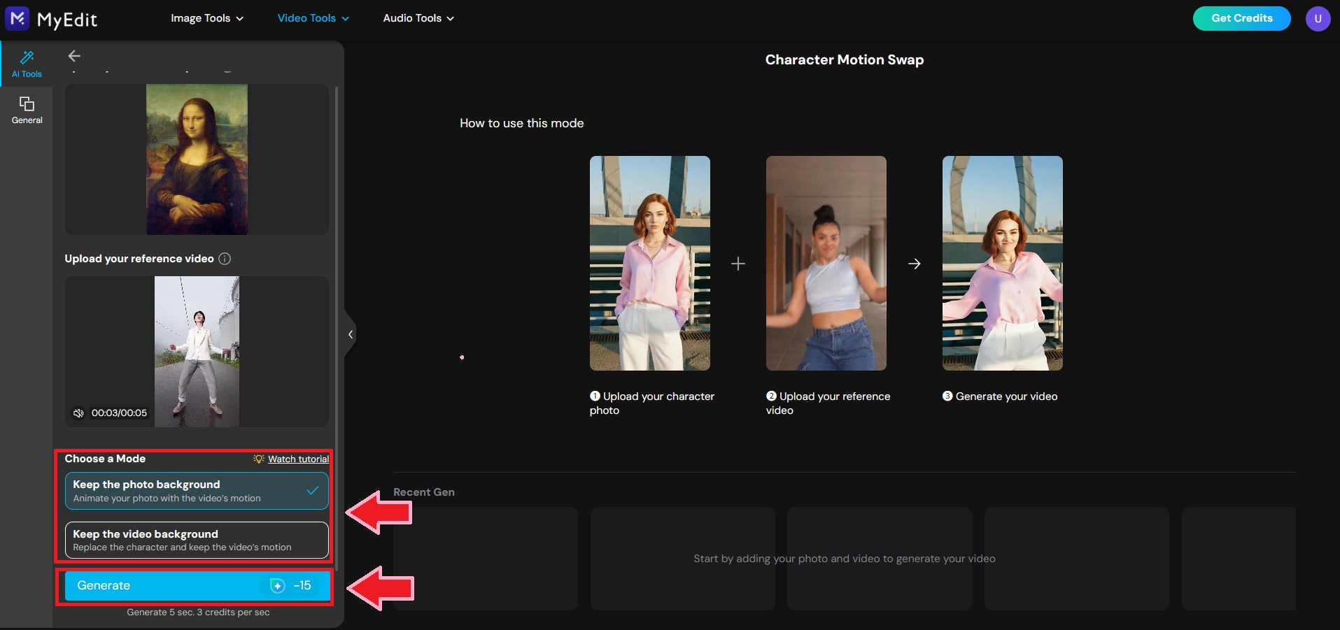 MyEdit AI Motion Transfer Tutorial