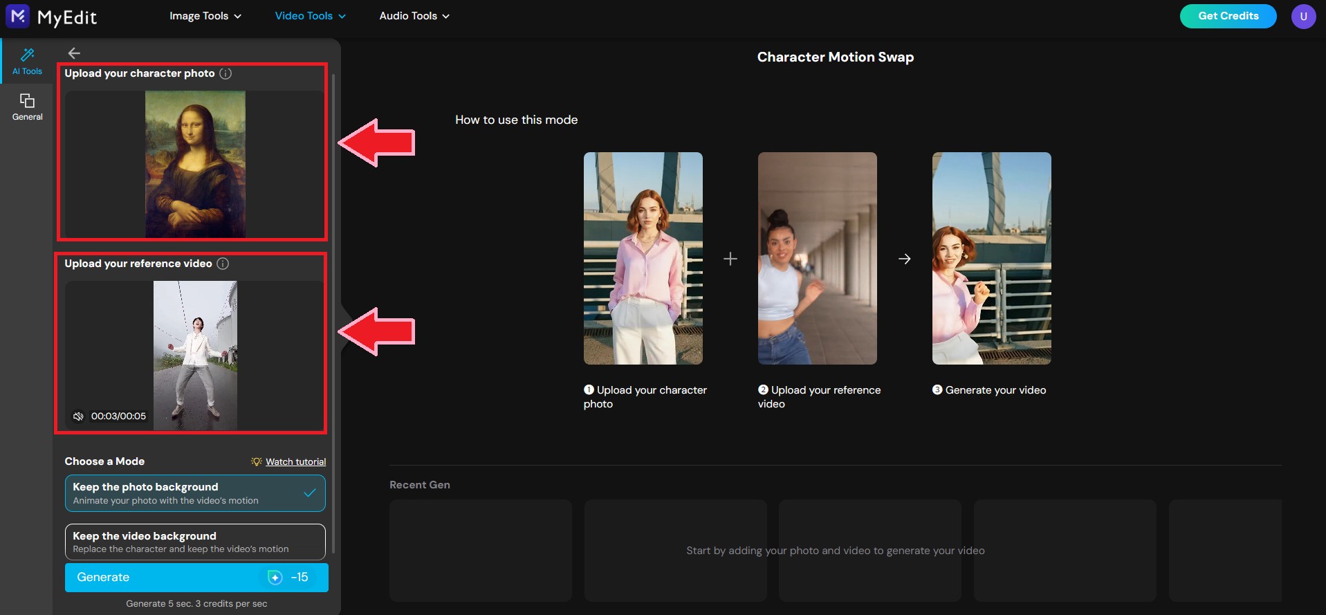 MyEdit AI Motion Transfer Tutorial