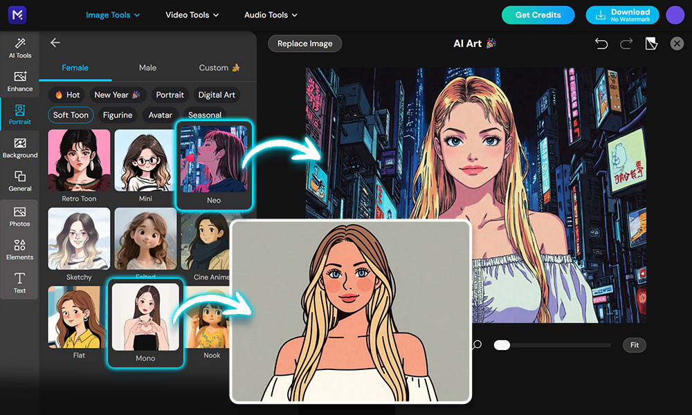 Generating illustration with template