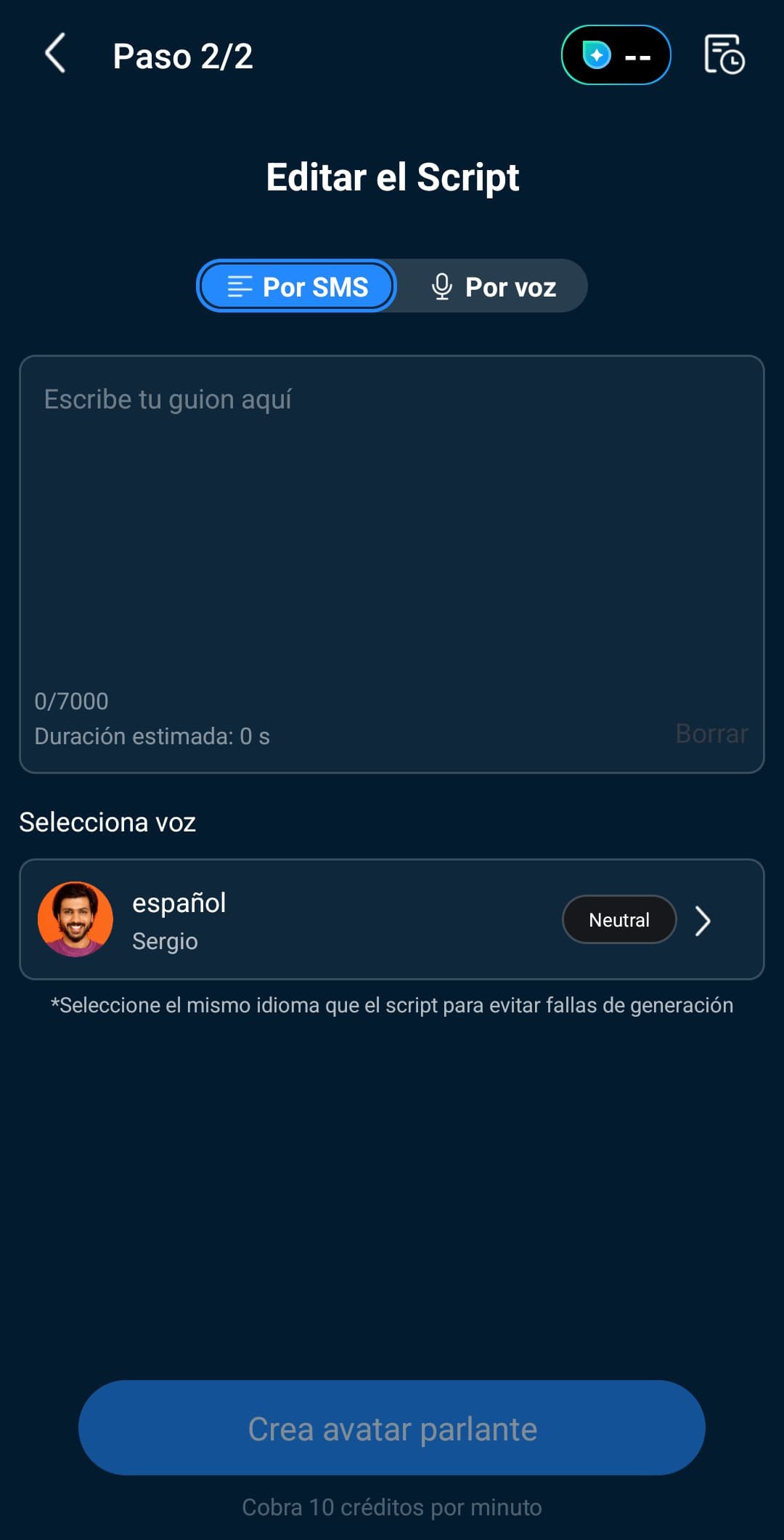 Tutorial sobre cómo usar PowerDirector para crear un avatar parlante - Paso 2