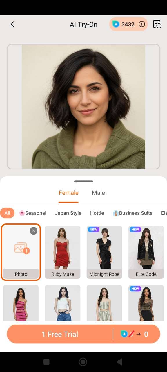 PhotoDirector AI Try-On - importer sa photo pour essayer des lunettes